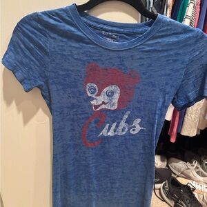 Red Jacket Blue Short-Sleeve Tee Chicago Cubs with Red Bear Graphic